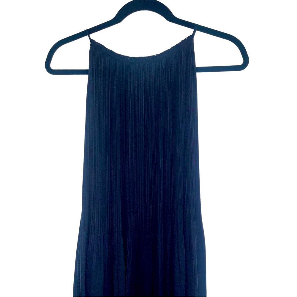 Elizabeth and James pleated goddess maxi dress navy blue